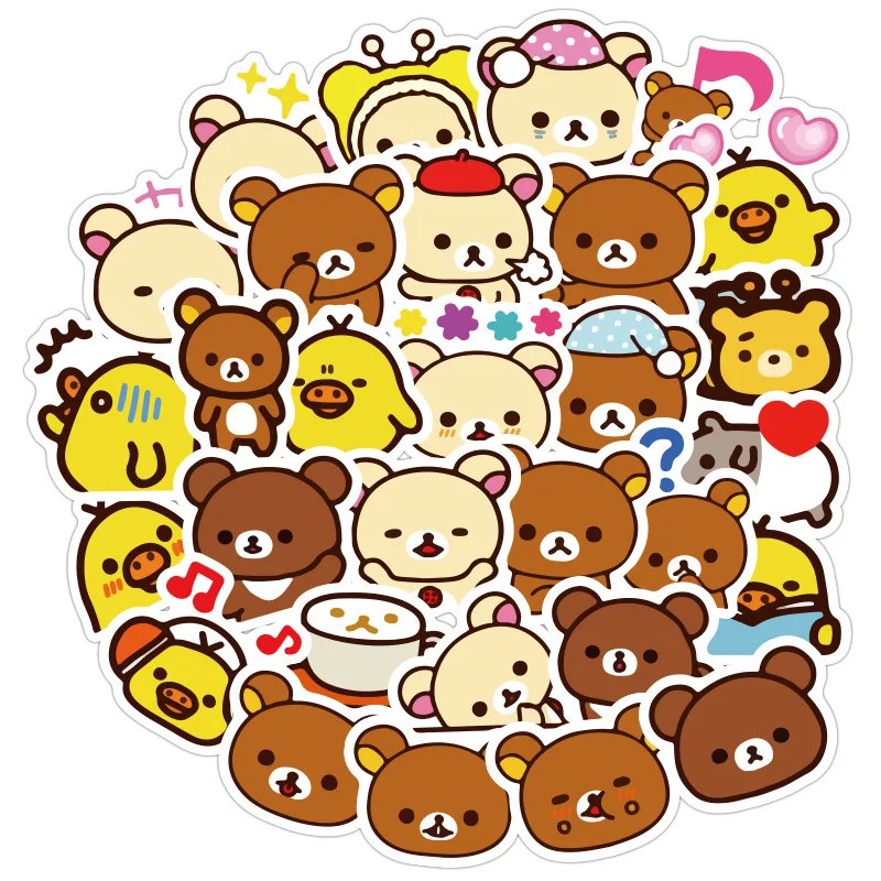 Kawaii Rilakkuma милый мультяшный медведь водонепроницаемые ПВХ канцелярские наклейки