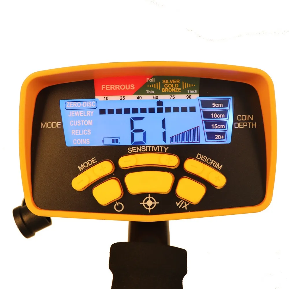 High Precision MD6450 Professional Gold Metal Detector Discrim Digital ID Display Backup Light LCD Digger Treasure Hunter