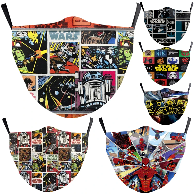 American comic book Boba Fett Miles Morales Cosplay Kids Face Mask Dustproof Adult Masks | Аксессуары для одежды
