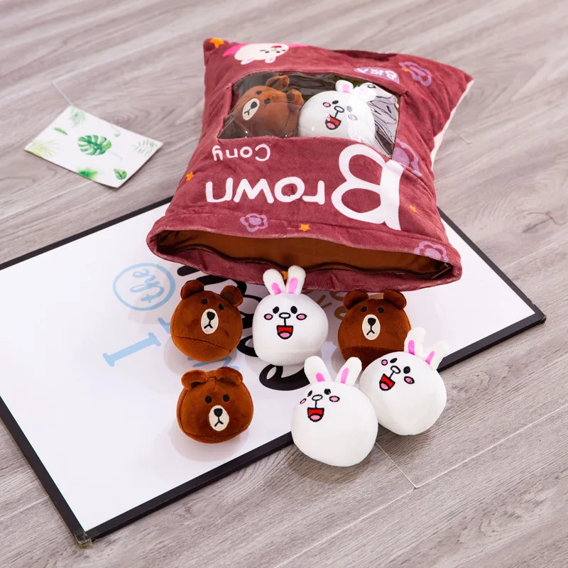 INS/сумка из 8 шт., плюшевые игрушки, подушка для закусок, kawaii sakura rabbit, мягкие плюшевые игрушки oyuncak для девочек, детские подарки WJ001