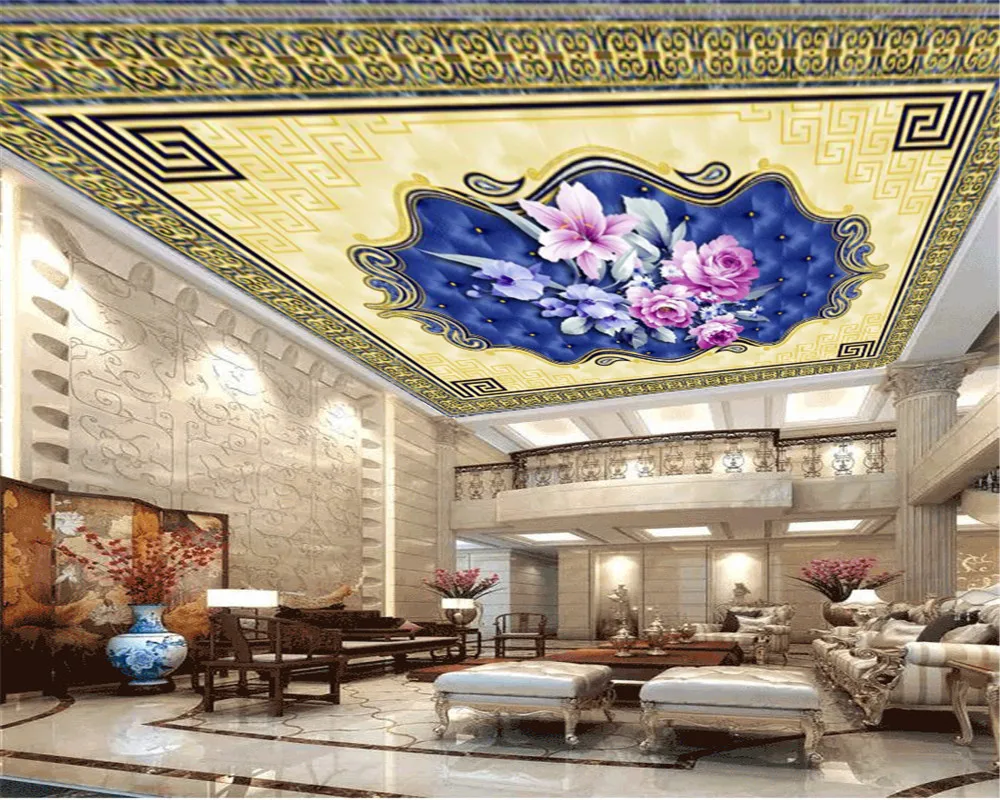 3d Wallpaper Mural Exquisite Geometric Graphics Delicate Flowers European Style HD Graphics Zenith Wallpaper