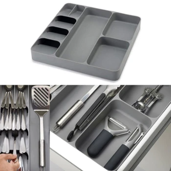 

Newest Portable Cutlery Storage Box Drawer Tray Spoon Knife Fork Cutlery Separation Storage Kitchen Practical Utensils Organizer