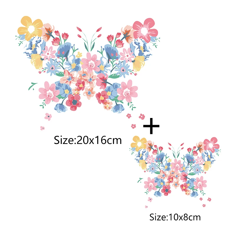 Heat Transfer Vinyl Flower Butterfly Iron On Patch Clothing Diy A-level Thermal Stickers Clothes Striped Easy To Wear