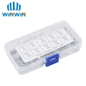 

100Pcs/lot 5x20mm Quick Blow Glass Tube Fuse Assorted Kit Fast Blow Glass Fuses 250V 1A/2A/3A/4A/5A/6A/7A/10A/15A/20A