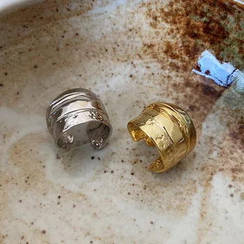 

925 Sterling Silver Women's Ring Non-Mainstream Design Texture Winding Open Ring Minimalist Female Design Sense INS Net Red Ring