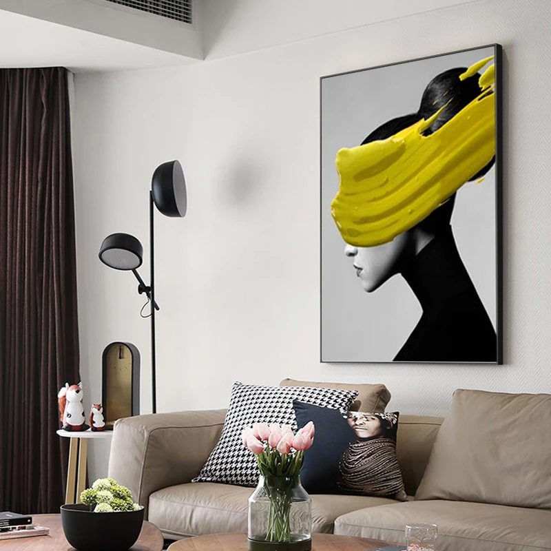 Картина на холсте в скандинавском стиле, современная абстрактная масляная печать, портретный плакат, сексуальная девушка, настенные картины для гостиной, Куадрос, без рамы
