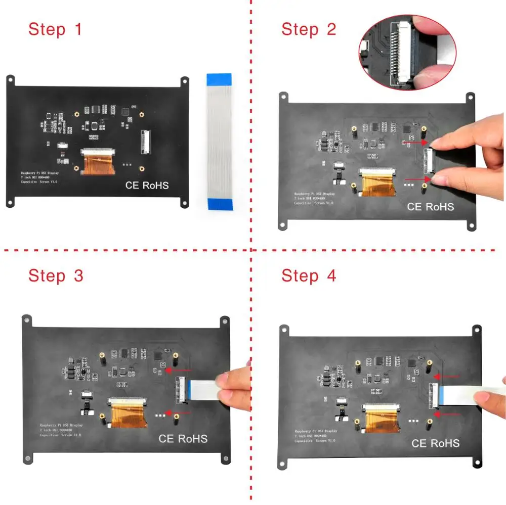 OSOYOO 7 дюймов DSI Сенсорный экран ЖК-дисплей Дисплей 800x480 для Raspberry Pi 3, 4 года 3B+ 2