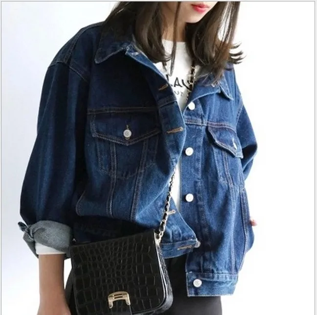 amazing  2018 Autumn Versatile Korean-style BF Style Loose And Plus-sized Jacket Coat Women's Mid-length Fas