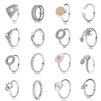 

2019 New Fashion High Quality S925 Sterling Silver Fairy Tale Hair Hoop Ring Two Hearts And Valentine's Day Love Jewelry Ring