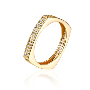 

MAIKALE Simple Gold Rings Paved AAA Cubic Zirconia Luxury CZ Fine Wedding Band Rings for Women Girls Party Jewelry Gifts
