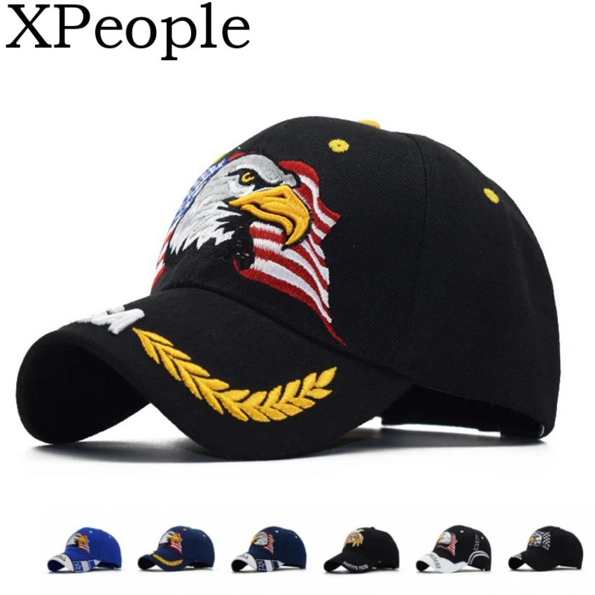 XPeople 3D шляпа c вышивкой, для отца Патриотический американский флаг с орлом регулируемая бейсболка классическая бейсболка