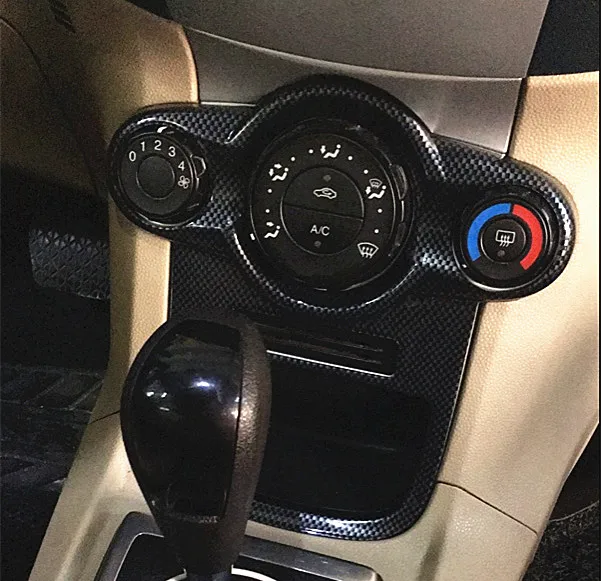 Карбоновое волокно печатные автомобильные накладки для салона навигационная центральная консоль крышка дверная ручка отделка подлокотника для Ford Fiesta 2008-2013
