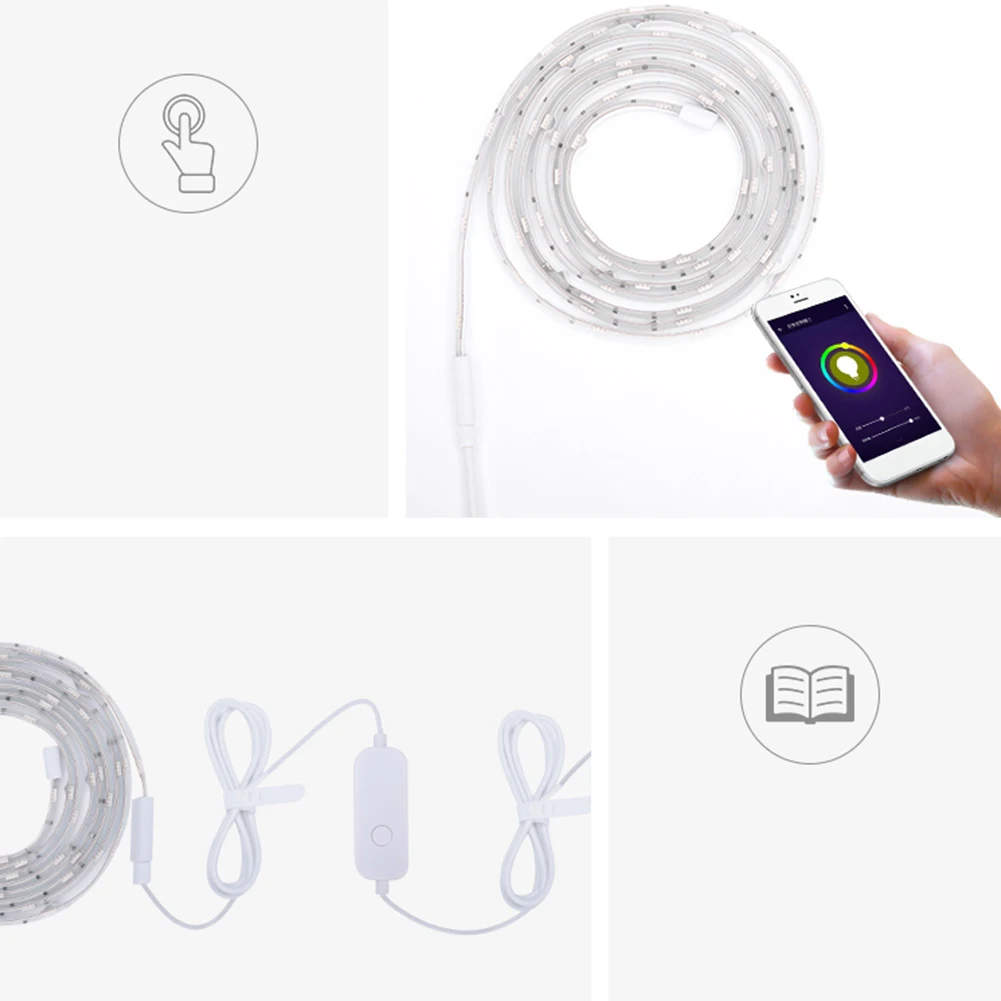 

Stable String Lights Timing Home Adjustable Voice Control PU Intelligent Self-adhesive Wireless Waterproof Easy Install Led