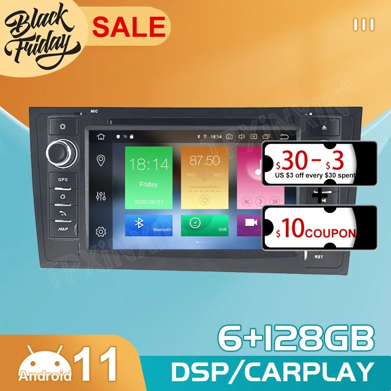 

Android 11.0 6G+128GB For AUDI A6 1997 - 2004 Car GPS Navigation Carplay Multimedia Player Auto Radio Stereo Video Head Unit