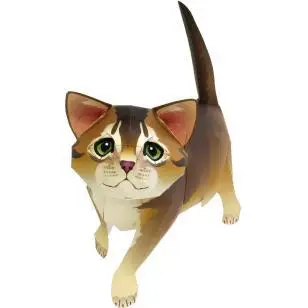 

Abyssinian cat 3D paper model parent-child DIY cartoon animal kindergarten handmade origami children benefit