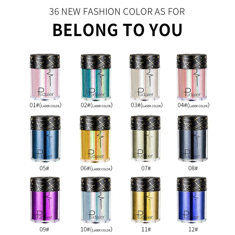 36 Цвета 1 шт. тени для век Для женщин Макияж лица и тела волос Eye блестящие цветные