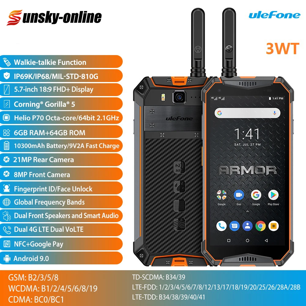 Ulefone Armor 3WT Водонепроницаемый смартфон с 5 дюймовым дисплеем восьмиядерным
