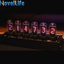 Elekstube ips nixie tubo relógio digital calendário eletrônico 6 bit lcd tempo photo display criativo retro decoração de mesa presente