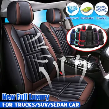 

PU Leather Universal Car Front Seat Cushion Cover Waterproof Breathable Protector For chevrolet For toyota camry Truck SUV Sedan
