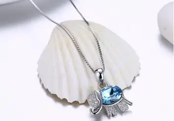 

YTF210 925 Silver Embedded Zircon Crystal Necklace Elephant Necklace Small Animal Necklace Jewelry