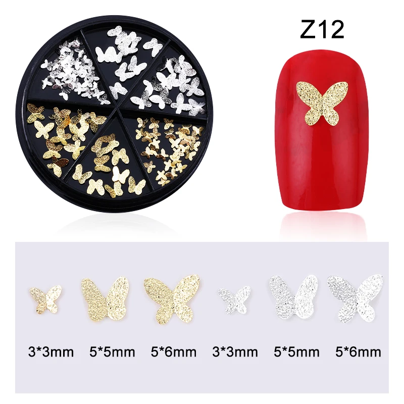 

New arrivals 3DDIY nail art gold silver metal nail accessories color butterfly nail stickers NIZIQUAN nail art