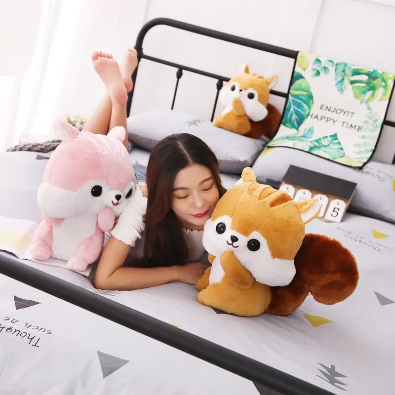 33 см 42 см супер милая белка с длинным хвостом мультфильм животных Kawaii Детская кукла детская игрушка