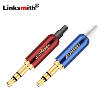 

1pc 3.5mm Audio Plug Gold-plated with Tail 3Pole Male Adapter Earphone Plug Copper Shell ohmyta Connector DIY Stereo Headphone