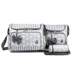Sac à couches de grande capacité, sacoche de voyage, sac à main de maternité multifonctionnel pour mère, soins pour bébé, sac d'allaitement, 4 pièces/ensemble 