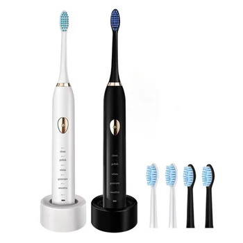 

Ultrasonic Sonic Toothbrush Rechargeable USB Charging IPX7 Waterproof Electric Tooth Brush For Adults Black White