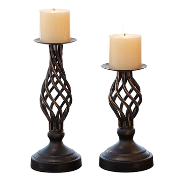 

Fashion Vintage Iron Art Candle Holders Romantic Living Room Luxury Creative Candelabra Ornaments Bougeoir Home Decore Ec50lz