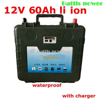 

12v 60ah lithium ion battery rechargeable battery 12v 18650 bateria + 5A charger USB port for LCTV traffic sign inverter RV fish