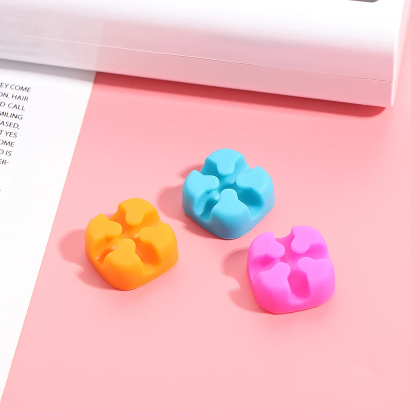 10PCS Desktop Colorful  Wire Organizer Cord Protector Holder Clip Cable Winder Soft Silicone Cable Management Organizer