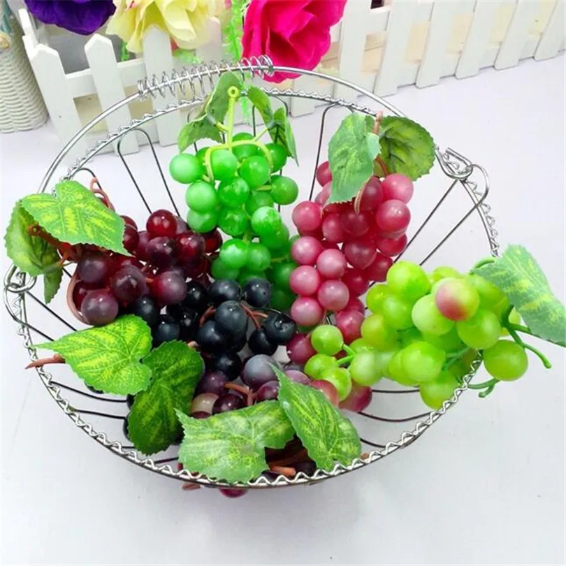 6 Strings PU Grape Artificial Raisins Fruit Simulation Model Toy Decorations Wedding Shoot Props Home Decoration