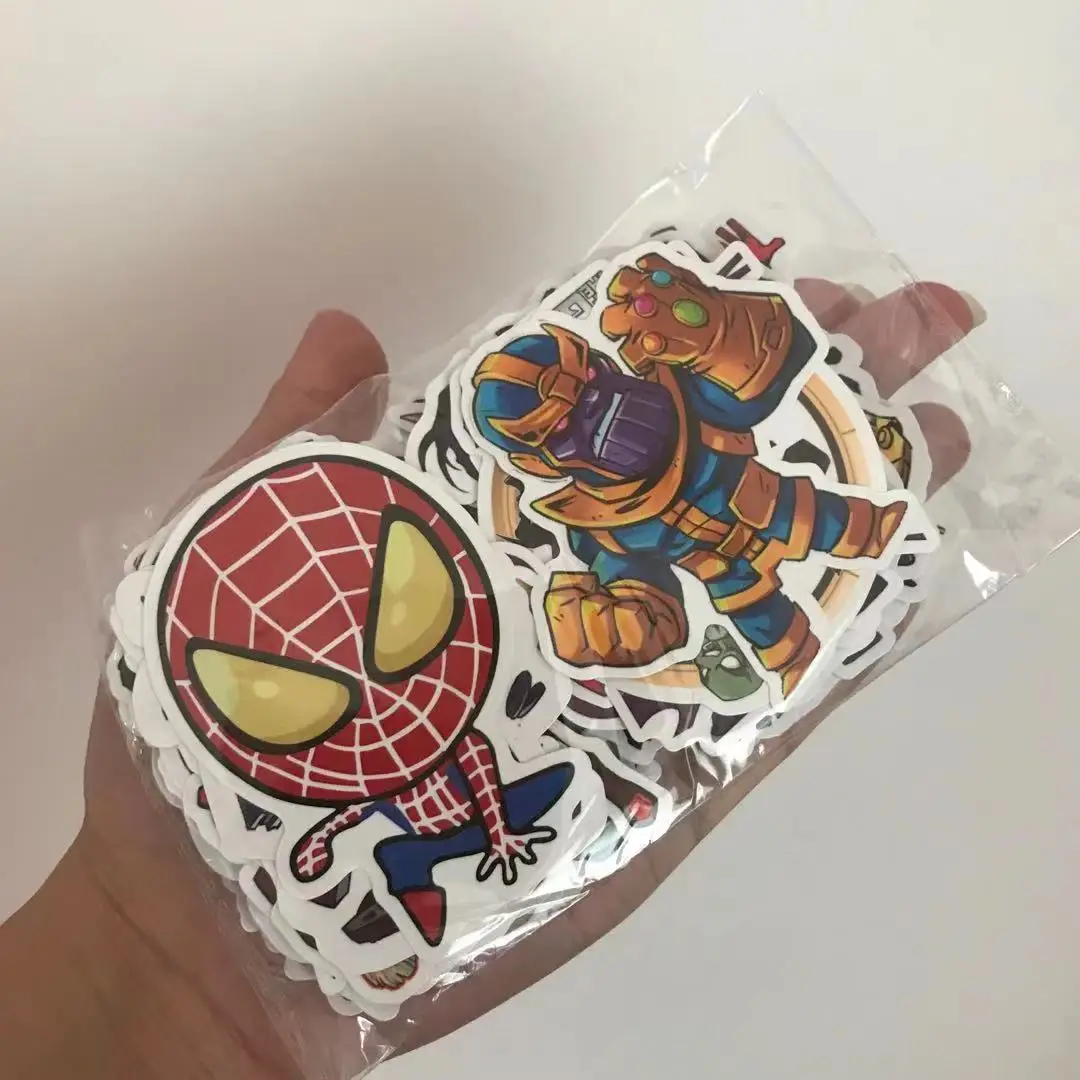 50/100 pcs Cartoon Marvel Stickers Cool The Avengers Waterproof Sticker Luggage Skateboard Guitar Laptop Stikers Kid Toy | Игрушки и