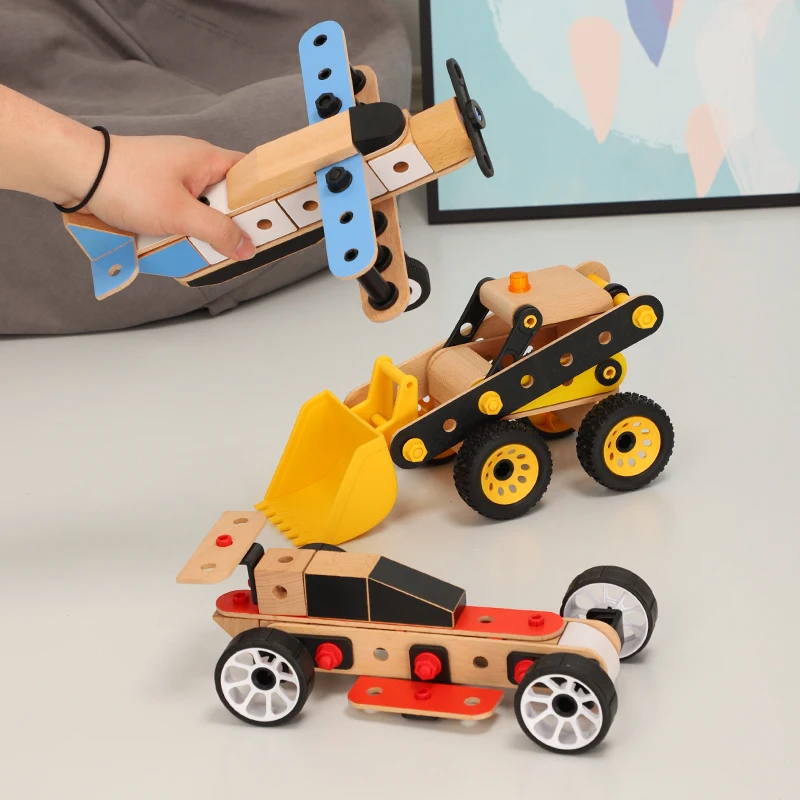 

Wooden Screw Assembly Toys Nut Eduational Brain Training Play Multiple Assembly Building Block Gift For Kids