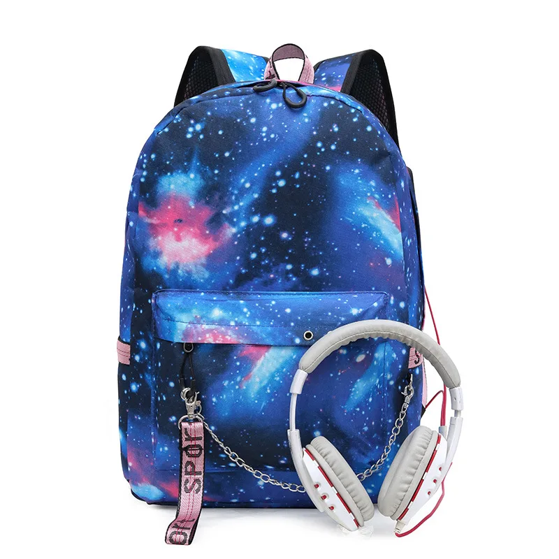 Mochila Feminina Ariana большая сумка-рюкзак Galaxy School Bookags для подростков девочек мальчиков женский рюкзак Usb зарядка дорожная сумка для ноутбука