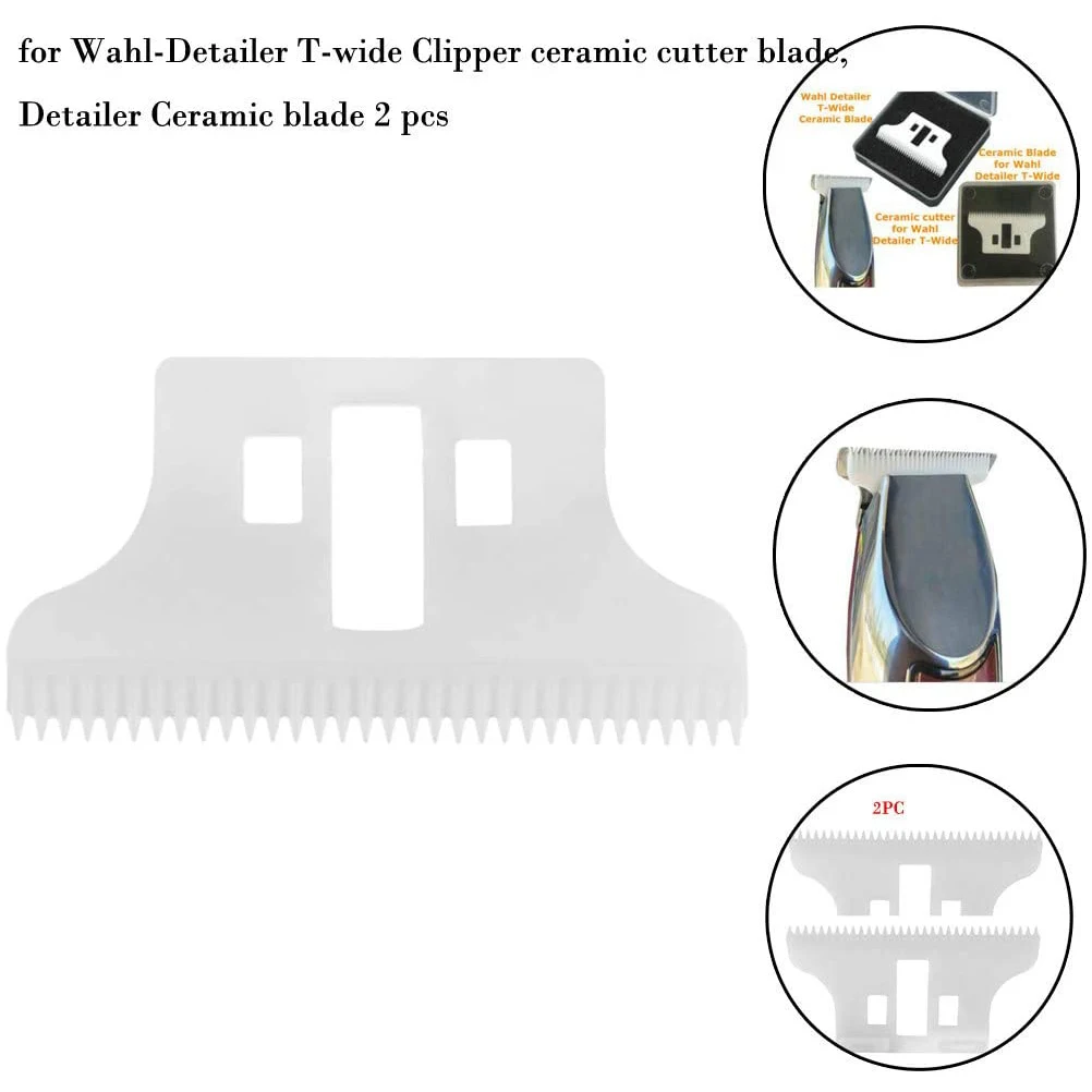 

Ceramic Blade , 2Pcs Ceramic Cutter Blade Replacement for Wahl-Detailer T-Wide