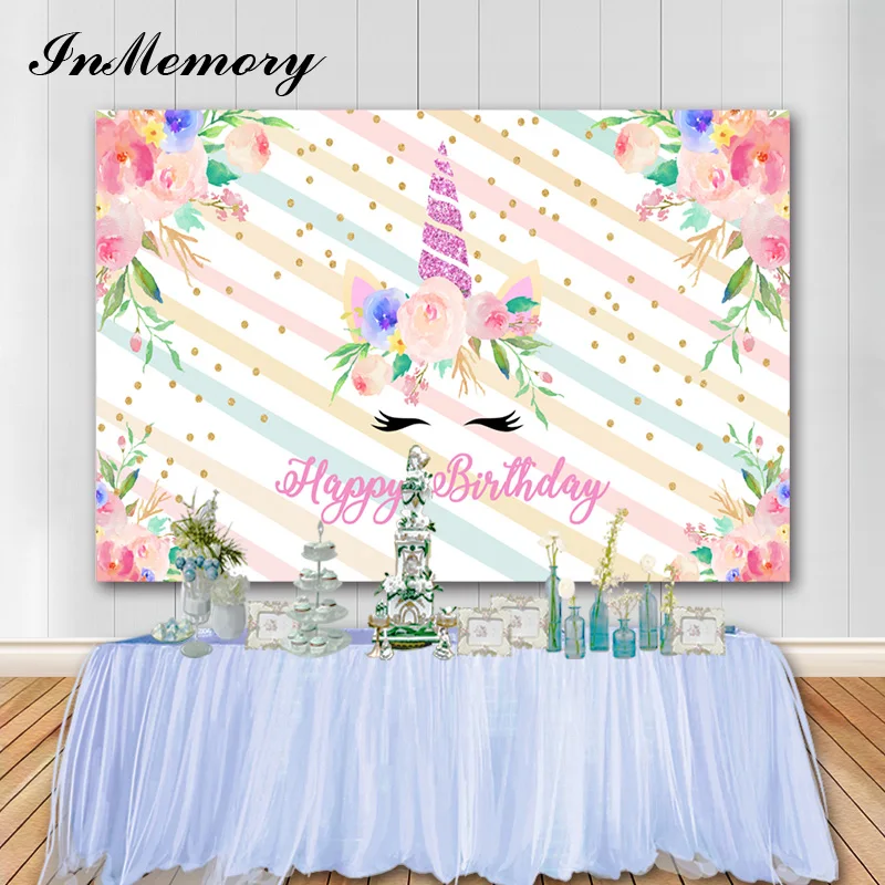 В памяти девушка День рождения пад для фон фотосъемки цветы Baby Shower фотостудия