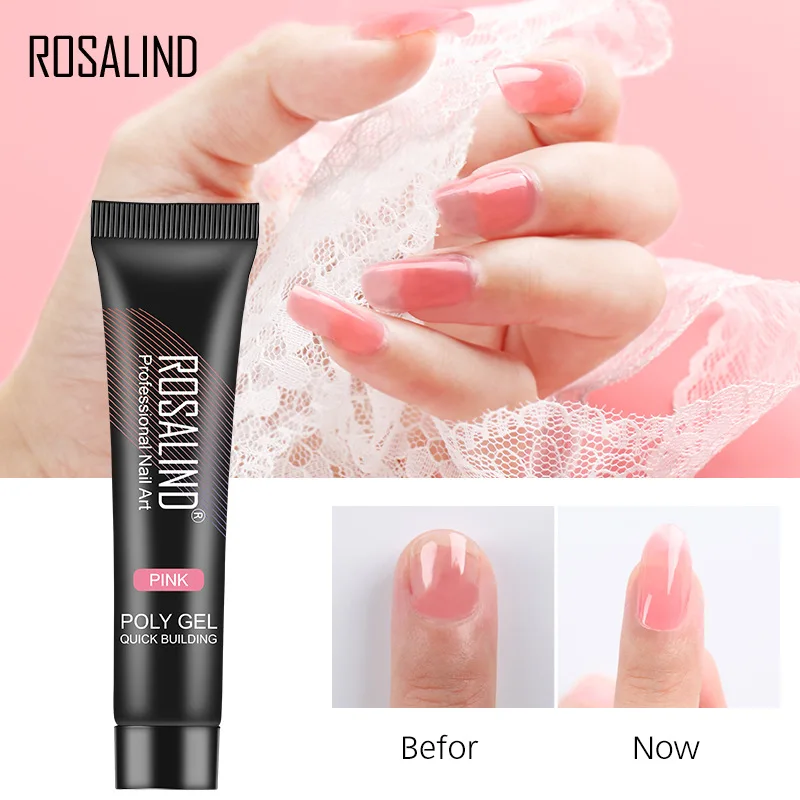 

ROSALIND Quickly Extend Crystal Glue 15ml Hose With Phototherapy Plastic Nail Extension Paper-free Gel Nail Polish гель лак