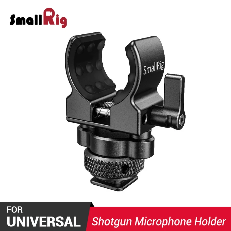 

SmallRig Micphonr Mount Camera Clamp Shot gun Microphone Holder (Cold Shoe) fr Video Shooting W/ Built-in soft silicone 2352