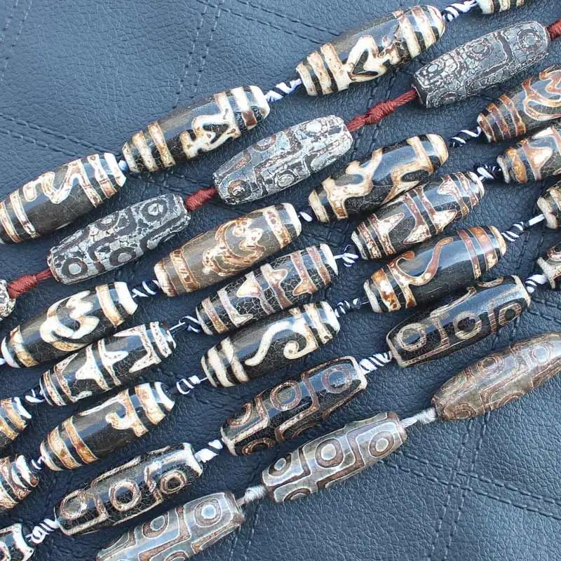 10-15x35-40 мм, хрустящие овальные Античные тибетские Агаты дзи бусины 8 шт, для изготовления ювелирных изделий своими руками! Смешанные оптом для всех товаров