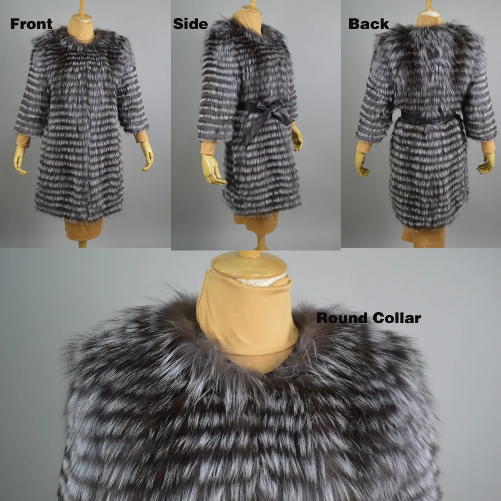 Flash Deal BFFUR Real Fur Coat Luxury Women Winter Fashion Style Natural Fur Vest Coat Female Silver Fox Fur Coat Russian Fur Coats Slim 26