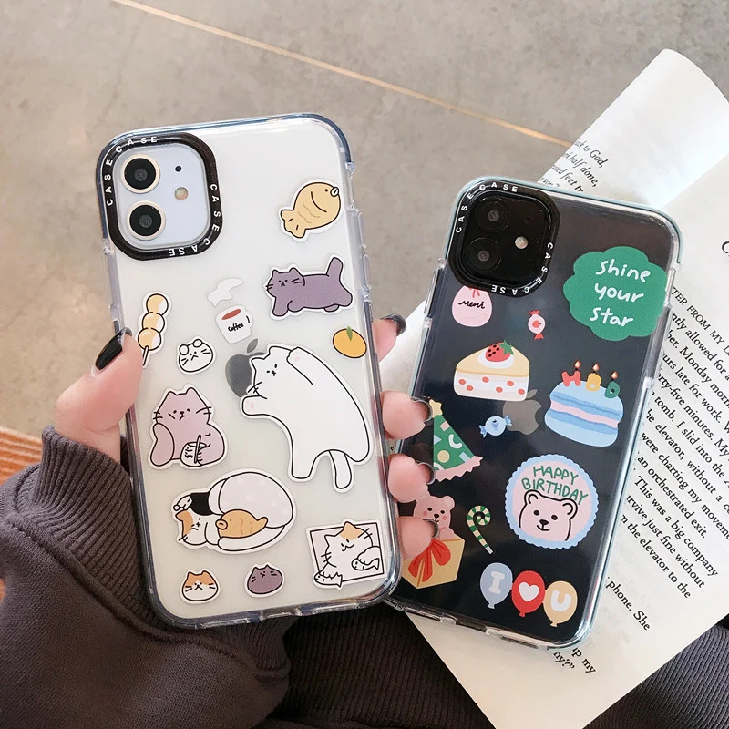 Цветной защитный чехол для iPhone 11 Pro XS Max XR X 10 7 8 Plus мягкий прозрачный ТПУ
