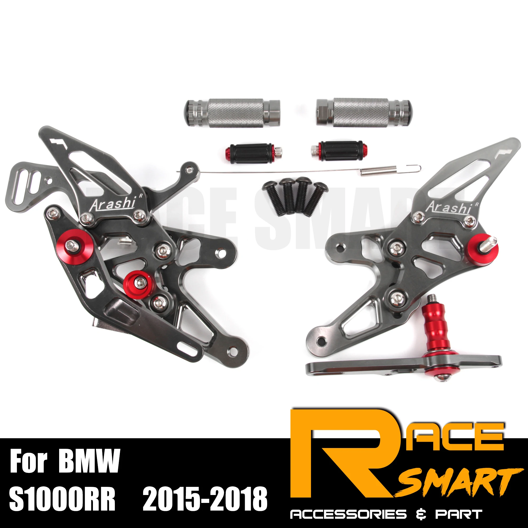 

FOR BMW S1000RR 2015 - 2018 CNC Adjustable Rearset Footpegs Rear Footrests Foot Rest Pegs Pedal Accessories 2016 2017 2018
