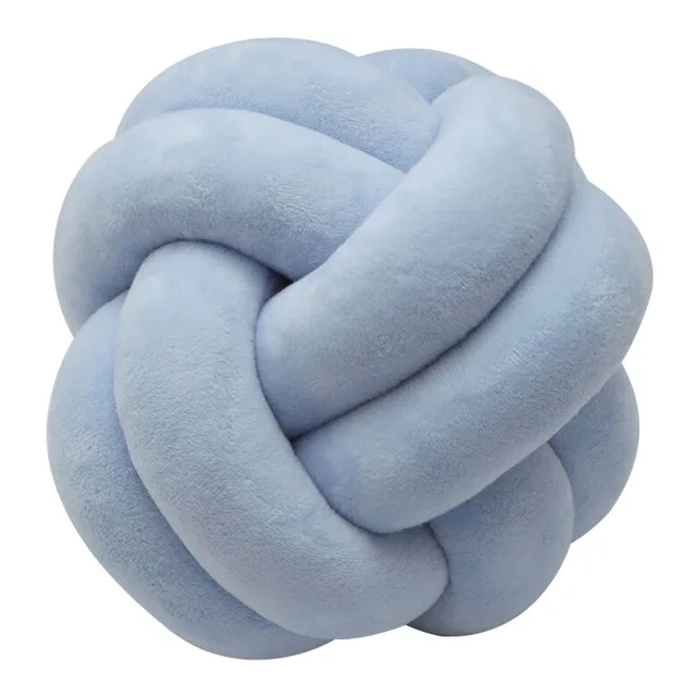 blue Модная круглая шаровая Подушка с узлом, мягкая плюшевая подушка ручной работы с узлом для детей, для дома или офиса, декоративные подушки, мягкие игрушки для детей - Цвет: blue
