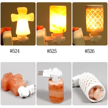

Salt Lamp Air Purifier Wall Plug Night light Crystal Salt Rock Himalayan Warm White Home Decor
