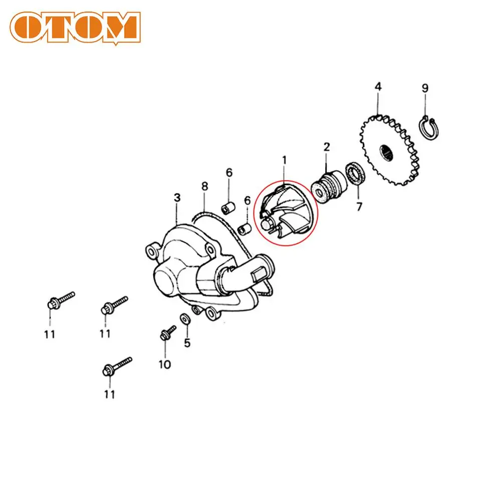 OTOM мотоцикл эндуро водяной насос крышка колеса винта крышки для HONDA AX 1 NX250 в сборе