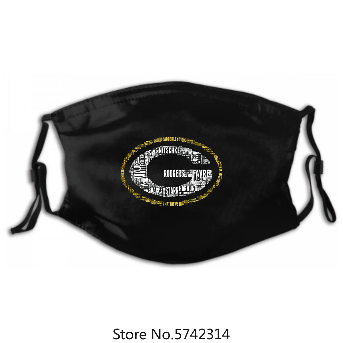 

Logo Text Green Streetwear Harajuku 100%Cotton Bay Men'S Mask Packers Masks Washable Reusable Mask with PM2.5 Filters 5 Layers