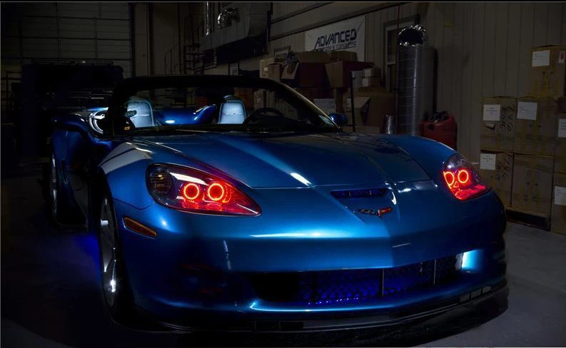 Многоцветный RGB светодиодный angel eyes Halo Ring Eye DRL RF пульт дистанционного управления для Chevrolet Corvette 6 generation C6 2005-2013 Аксессуары