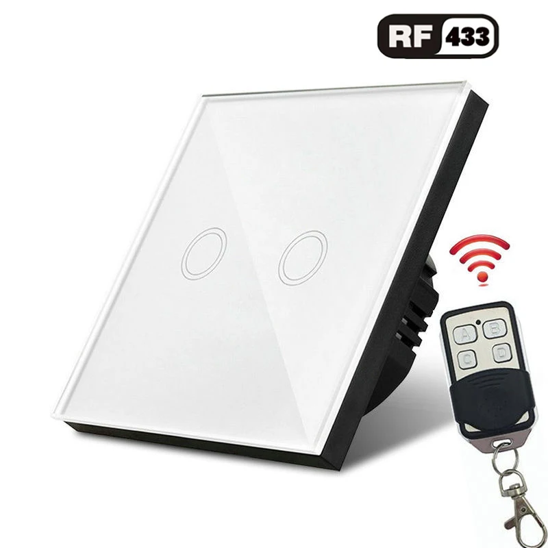 2 gang remote white 1/2/3/220 тиски Беспроводной светильник сенсорный переключатель Стандартный ЕС умный дом Беспроводной переключатель - Цвет: 2 gang remote white